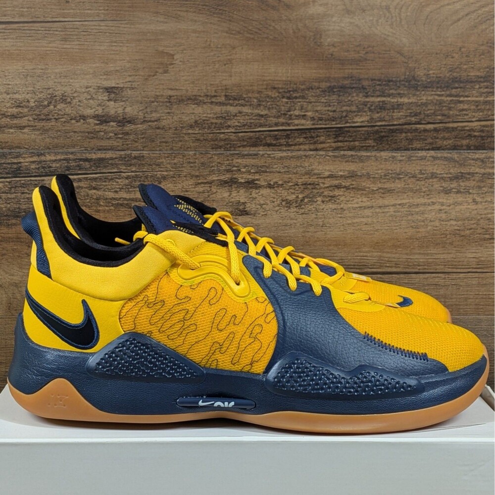 Nike PG 5 Paul George By You ID Men's 15 Yellow Blue Basketball Shoes DC6768-991